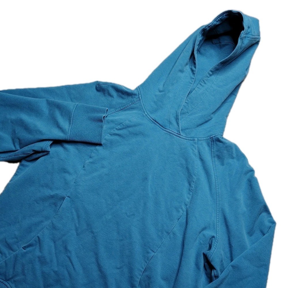 Lululemon Scuba Pullover Hoodie Womens Size 12 Teal Thumbholes Raglan Activewear